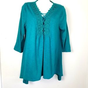 Chicos teal tunic top size 2R
